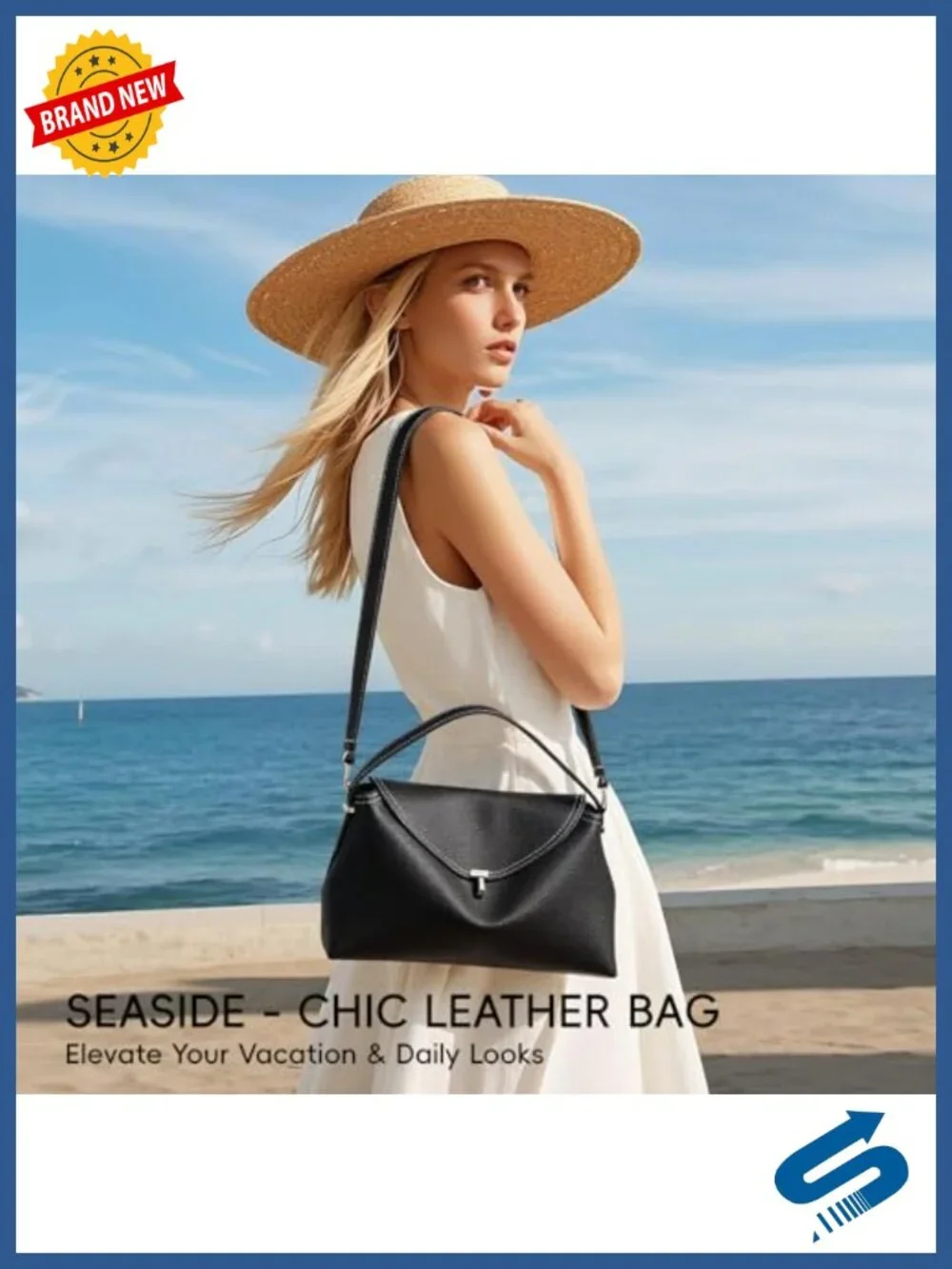 Leather Crossbody Bag with Multiple Compartments Satchel Lock Closure